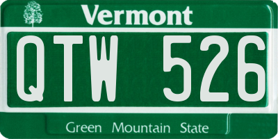 VT license plate QTW526