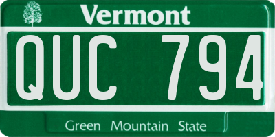 VT license plate QUC794