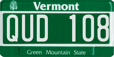 VT license plate QUD108