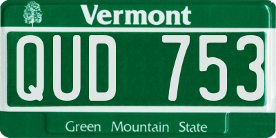 VT license plate QUD753
