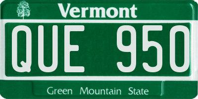 VT license plate QUE950