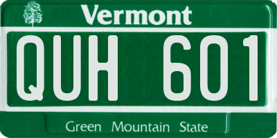 VT license plate QUH601