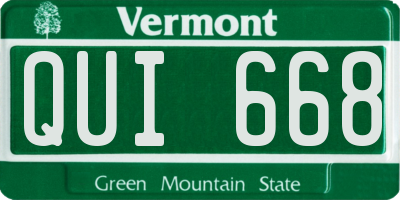 VT license plate QUI668