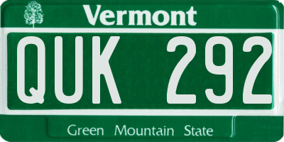 VT license plate QUK292