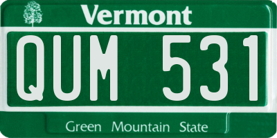 VT license plate QUM531