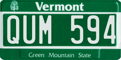VT license plate QUM594
