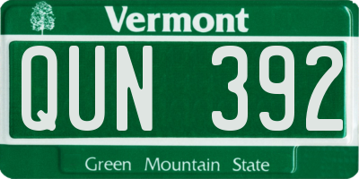 VT license plate QUN392