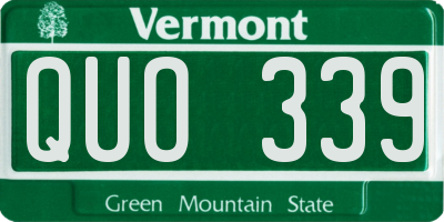 VT license plate QUO339