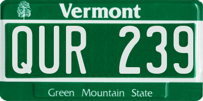 VT license plate QUR239