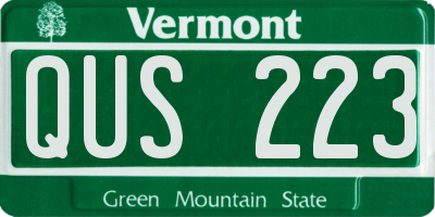 VT license plate QUS223