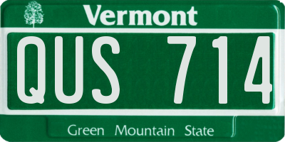 VT license plate QUS714