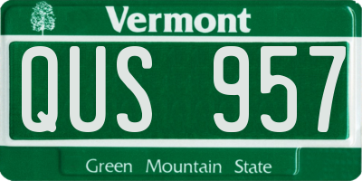 VT license plate QUS957