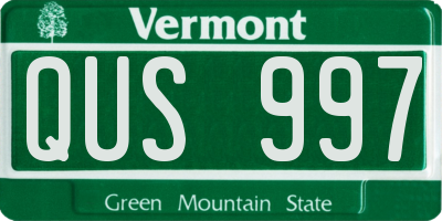 VT license plate QUS997