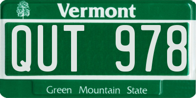 VT license plate QUT978