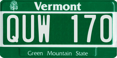 VT license plate QUW170