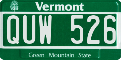 VT license plate QUW526