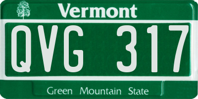 VT license plate QVG317