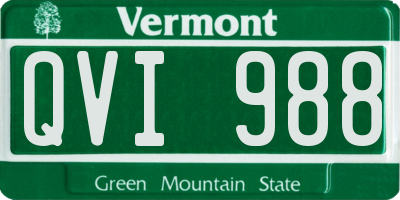 VT license plate QVI988