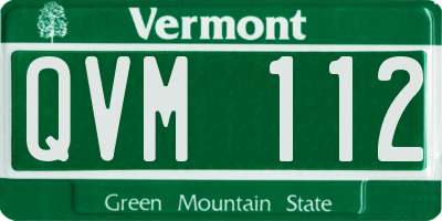VT license plate QVM112
