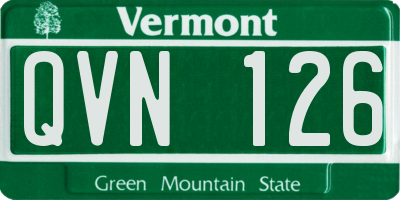 VT license plate QVN126