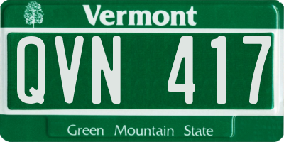 VT license plate QVN417