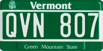 VT license plate QVN807