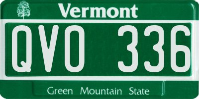 VT license plate QVO336