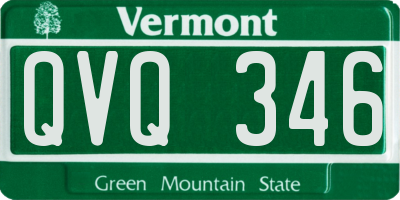 VT license plate QVQ346