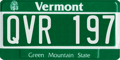 VT license plate QVR197