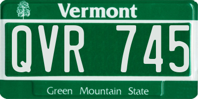 VT license plate QVR745