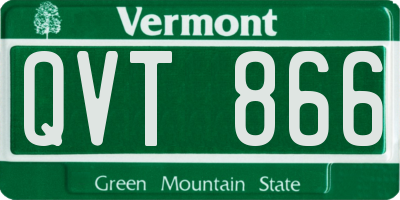 VT license plate QVT866