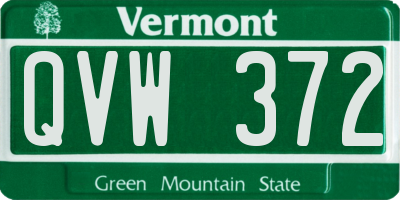 VT license plate QVW372