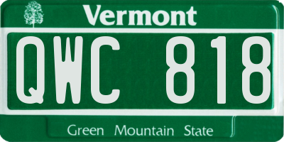 VT license plate QWC818