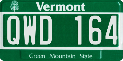 VT license plate QWD164
