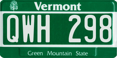VT license plate QWH298