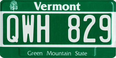 VT license plate QWH829