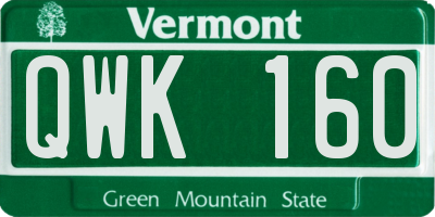 VT license plate QWK160
