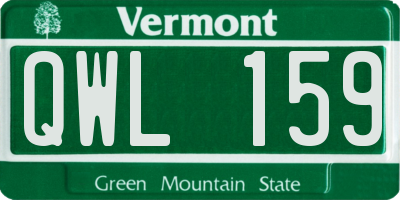 VT license plate QWL159