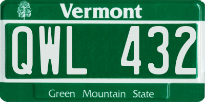 VT license plate QWL432