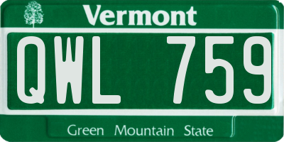 VT license plate QWL759