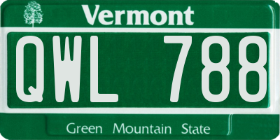 VT license plate QWL788