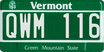 VT license plate QWM116