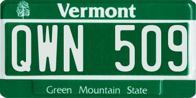 VT license plate QWN509