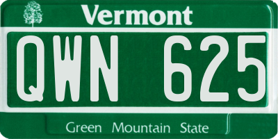VT license plate QWN625
