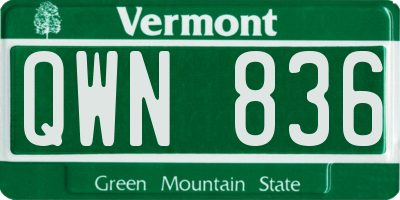 VT license plate QWN836
