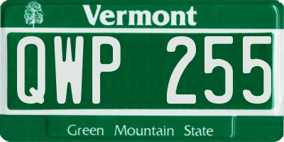 VT license plate QWP255