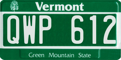 VT license plate QWP612