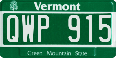 VT license plate QWP915