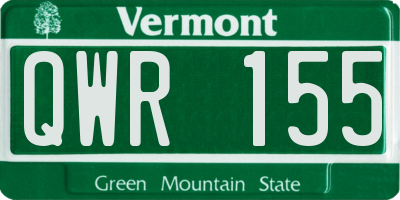 VT license plate QWR155