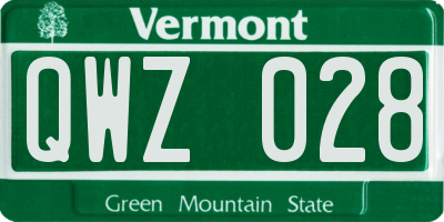 VT license plate QWZ028